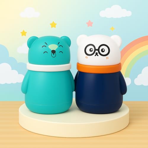 Image of Baby Pack Of 2 Skin Care Powder Talcum Puff Case Cum Container Box Reusable Refillable for Toddlers Kids and Infants for BPA Free (PATTERN 112)