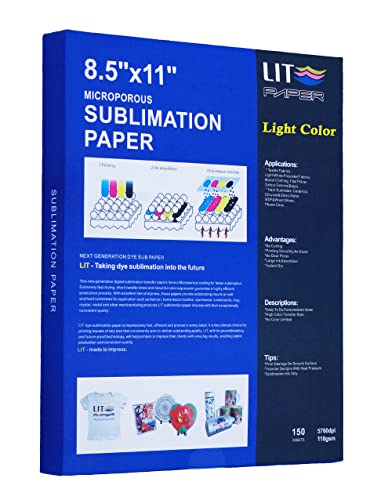 LIT Sublimation Paper 8.5x11 Inch, 150 Sheets 110gsm Heat Press...
