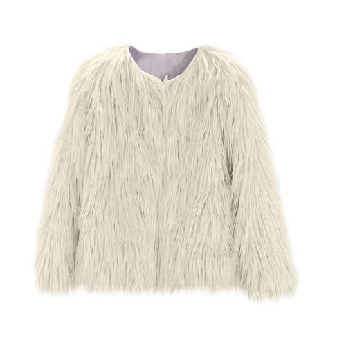 Girls Faux Fur Jacket Coat Kids Fall Winter Snowday Thick Warm Fashion Fleece Furry Warm Outwear Purple Cool Clothes