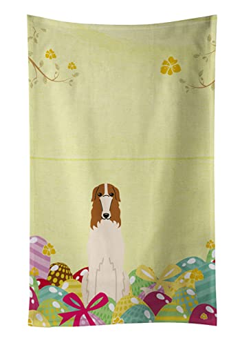 Caroline's Treasures BB6023KTWL Easter Eggs Borzoi Kitchen Towel Dish Cloths Guest Hand Towel Decorative Bathroom Towel for Face,Tea, Dishcloth, Kitchen and Bath