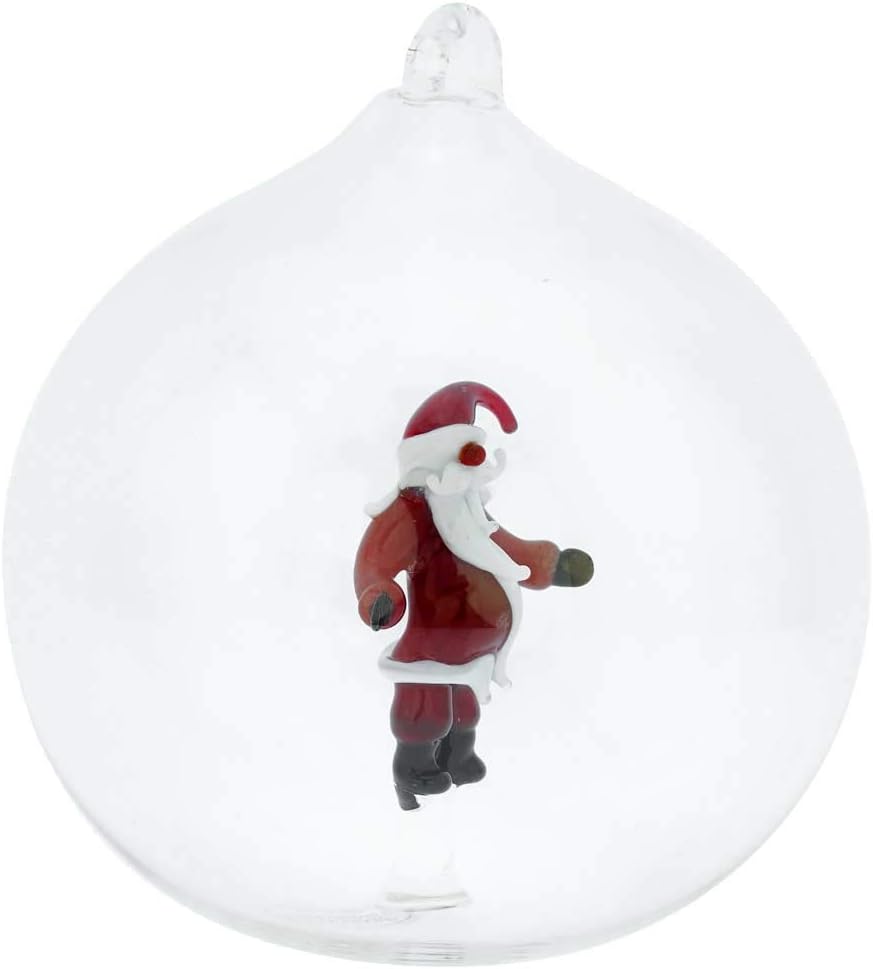 Glass Of Venice Murano Glass Santa Christmas Ornament