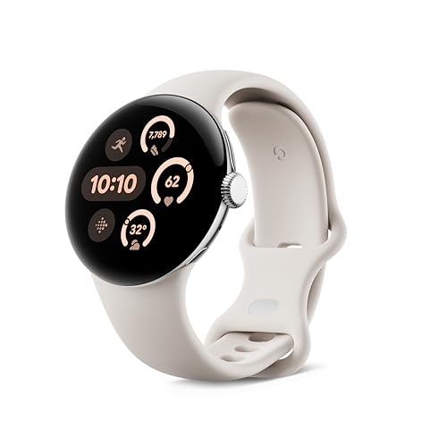 Google Pixel Watch 3 (41 mm) — Boîtier Argent Poli — Bracelet Porcelaine — Wi-FI
