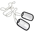 Army Dog Tag Set Fan Creation. Pete Mitchell Stainless Steel Army Dog Tags Set Black Silencers and Chains Included - Movie Costume Prop Piece