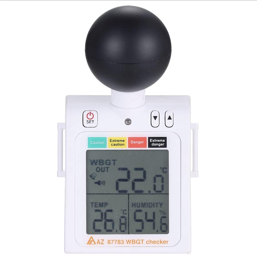 AZ87783 Wearable Heat Stress Prevention WBGT Checker Heat Stress Index Tester Temperature and Humidity Meter
