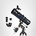 Celestron – AstroMaster 114EQ Newtonian Telescope – Manual Reflector for Beginners – Aluminized Mirror – Adjustable-Height Tripod – Includes Accessories Plus Astronomy Software Package