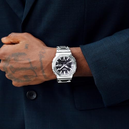 Image of Casio G-Shock GM-B2100SD-1ADR Bluetooth Analog-Digital Black Dial Men Watch Silver Stainless Steel Strap (G1638)