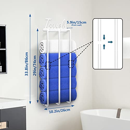 Towel Racks For Bathroom, Wall Mounted 3 Bar Bathroom Organizer, Bath Towel Holder Wall Towel Rack For Rolled Towels, Bathroom Towel Storage For Hand Towels, Washcloths In Small Space Bathroom #TOP4