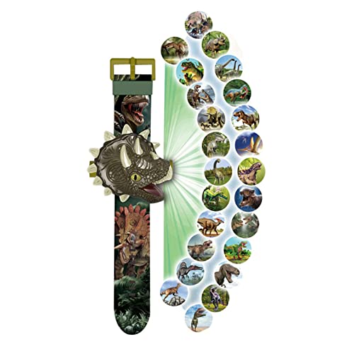 YOOJ Kids Dinosaur Projection Watch - 24 Patterns Cartoon Digital Projector Wristwatch Toy with Protective Cover Adjustable Strap Date & Time Display for Boys & Girls (Tyrannosaurus rex)
