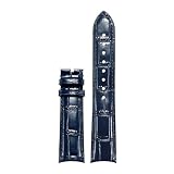 Generico Cinturino in pelle compatibile con DATE JUST MASTER CONTROL TAG19mm20mm21mm22mm Bracciale bocca ad arco(Blue no clasp,20-18mm)