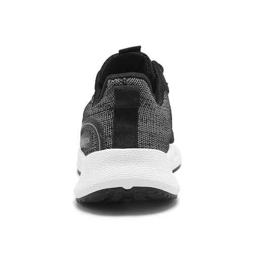 Women's Walking Shoes Women Casual Fashion Sneakers Lightweight Breathable Woven Surface Soft Sole Lace Up Non-Slip Walking Shoes Comfortable Tennis Running Shoes Black4