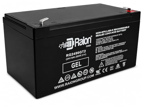 Raion Power 24V 9AH/20HR Gel Ride-On Toy 24 Volt Battery Extended Runtime Upgrade Compatible with Ottaro Kids Ride On UTV Toys and Select Others Replacement for Longway 12FM7 7Ah Batteries