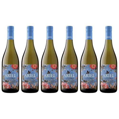 Ariel Vineyards Chardonnay Alcohol-Removed Wine with BeClink Tasting Cards & Guide | Non-Alcoholic California White Wine Alternative | 6 Pack