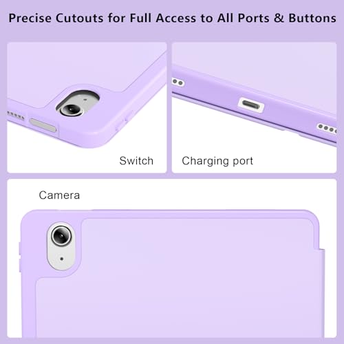 Image of RAYMCRAFT for iPad (A16) 11th Generation Case 11 Inch 2025, for iPad 10th Generation Case 10.9 Inch 2022, Slim Stand Protective Cover with Pencil Holder, Purple