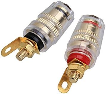 4 Pcs 4mm Thread Medium Amplifier Speaker Spade Terminal Binding Post Banana Plug Socket Connector 32mm