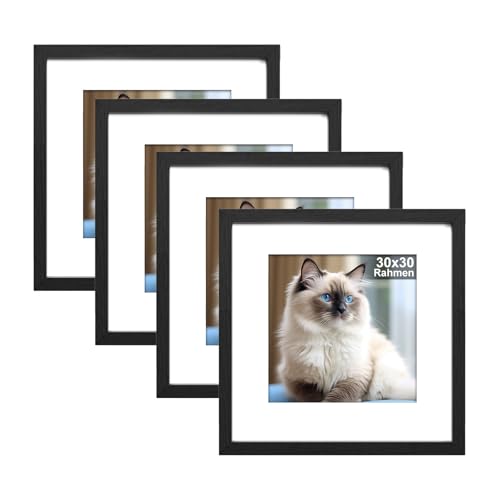 RUN HELIX 4 Pack Bilderrahmen 30x30 30x30cm Bilderrahmen Schwarz Kann Auf Den Schreibtisch Gehängt Oder Gestellt Werden Fotorahmen Posterrahmen Benutzt für Wohnzimmer Schlafzimmer Arbeitszimmer