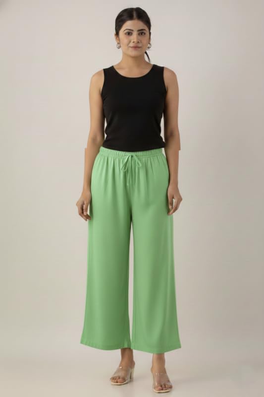 Image of Moirai Super Soft Viscose Rayon Palazzo Pants for Women Relaxed & Regular Fit Solid Palazzo for Women & Girls Casual Ethnic Wear