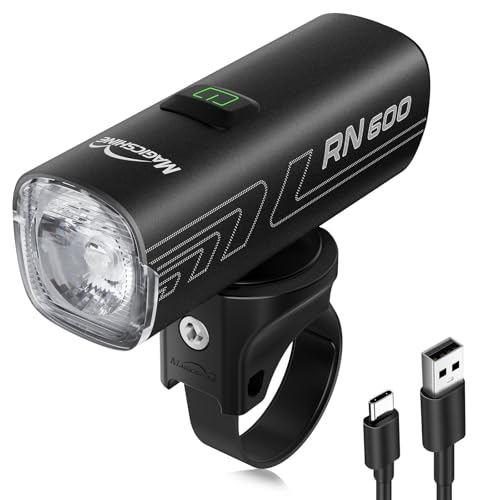 Magicshine RN600 V2.0 Bike Light 600 Lumen USB-C Rechargeable Front Bike Light IPX7 Waterproof Anti-Glare Headlight for Night Riding Road and Urban Cycling-RN 600 V2.0