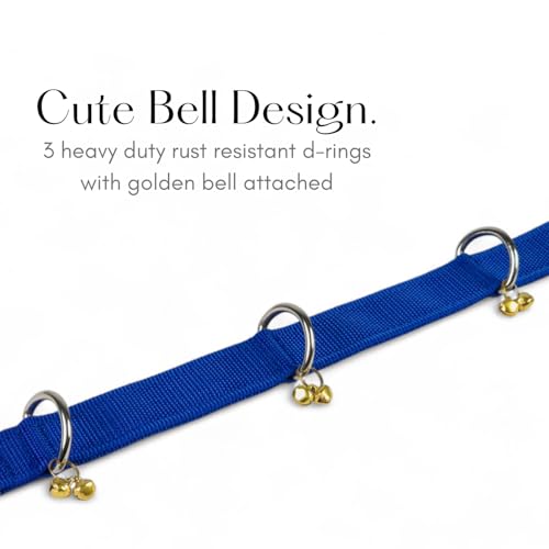 Image of Dog Neck Collar Belts And Leash For Medium Dogs, Dog Stylish Nylon Leash Belt With Bell - Beagle, Pug, Boxer, Shiba Inu, Tibetan Terrier (Medium, Blue),19X1 Inch