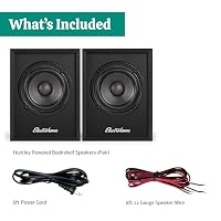 Electrohome Huntley Powered Bookshelf Speakers with Built-in Amplifier and 3" Drivers for Turntable, TV, PC and Wireless Music Streaming Featuring Bluetooth 5, RCA and Aux (EB10B) — image 9
