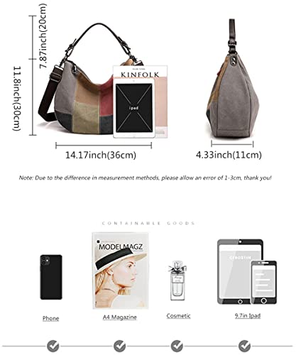 Image of Purse and Handbag for Women Canvas Hobo Bag Large Shoulder Satchel Crossbody Bag