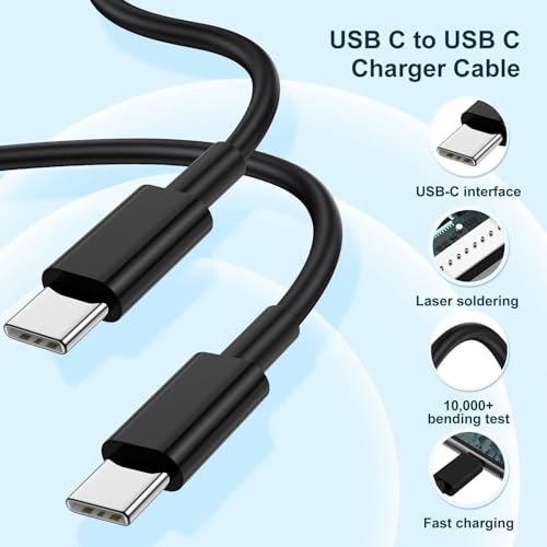 Image of 65W USB C Super Fast Charger Block,100W Charging Station Adapter with 3ft /6ft /10ft Type C Cable Cord Long for MacBook Pro /Air /iPhone 17 16 15 Pro Max /Samsung Galaxy S26+ /S25 /S24 /S23 /S22 /S21 Ultra /Plus