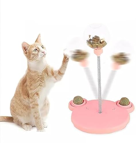 猫 餌漏れ ボール 猫 おやつおもちゃ 給餌おもちゃ猫 おもちゃ 一人遊び 早食い防止 留守番 おもちゃ ストレス解消 ねこ 運動不足解消 ネコ おもちゃ 吸盤式 安定吸着 簡単移動 猫 遊び道具 人気 猫のおもちゃ (ピンク)