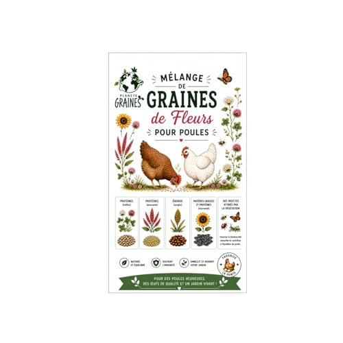 200 Mélange de Graines de Fleurs pour Poules -