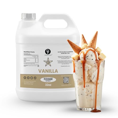 Image of Dolce Flav Vanilla Extract 8 oz - Kosher, Sugar-Free, Concentrated Vanilla Flavoring for Baking, Cookies & Desserts, Includes Measured Dropper