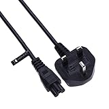 3-poliges AC-Netzkabel C5-Kabel für Acer, Dell, HP, Sony, Vaio, Delta, Lenovo ThinkPad, IdeaPad, X1, Yoga, Edge, Helix, Asus Rog, Trio, LG 32LN520B, 42LN5400, 42LB5600, 42LB5800 (2 m)