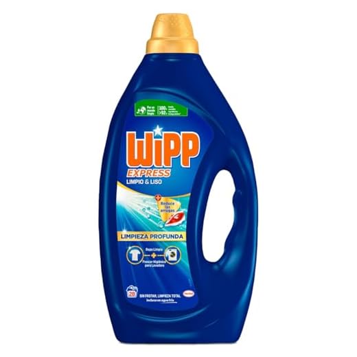 Wipp Express Detergente Líquido Limpio y Liso para lavadora (28 lavados), detergente líquido para lavadora para una limpieza profunda, jabón para ropa