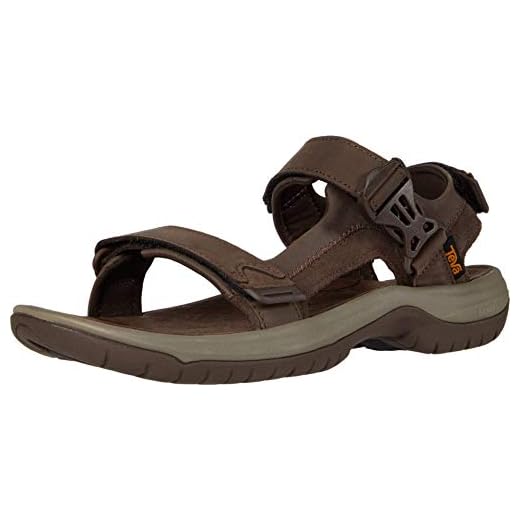 Teva Tanway lädersandaler för män, Brun chokladbrun Cobr, 42 EU
