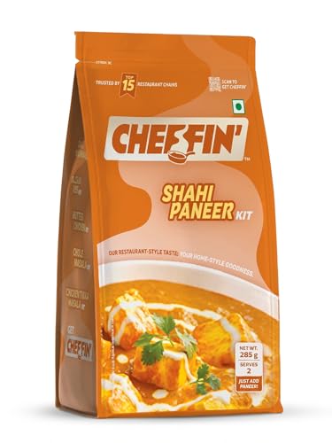 Image of Cheffin' Shahi Paneer Masala, 285g | Chef Curated Gourmet Cooking Kit | Cooks 150-200g Paneer | Ready in 10 Min | 100% Natural, No Preservatives | Just Add Fresh Paneer |Serves 2-3