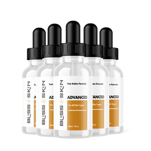 Bliss Skin Drops - 150 Day Supply - Bliss Skin Advanced Fast Action Formula Suitable for all Skin Types - Skin Bliss Drops (5 Pack)