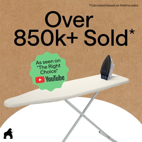 Image of Gorilla Grip Reflective Silicone Ironing Board Cover, 15x54, Fits Large and Standard Boards, Pads Resist Scorching and Staining, Elastic Edge, Thick Padding, No Fasteners Needed, Linen