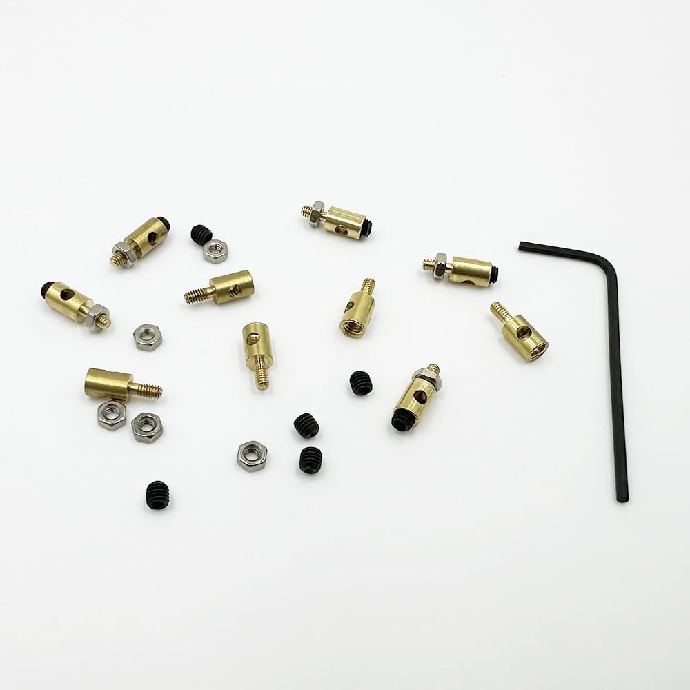 10PCS 2.1mm Pushrod Linkage Stopper Adjustable Pushrod Connector for RC Airplane Plane Helicopter DIY Model Toy Accessories (2.1mm)