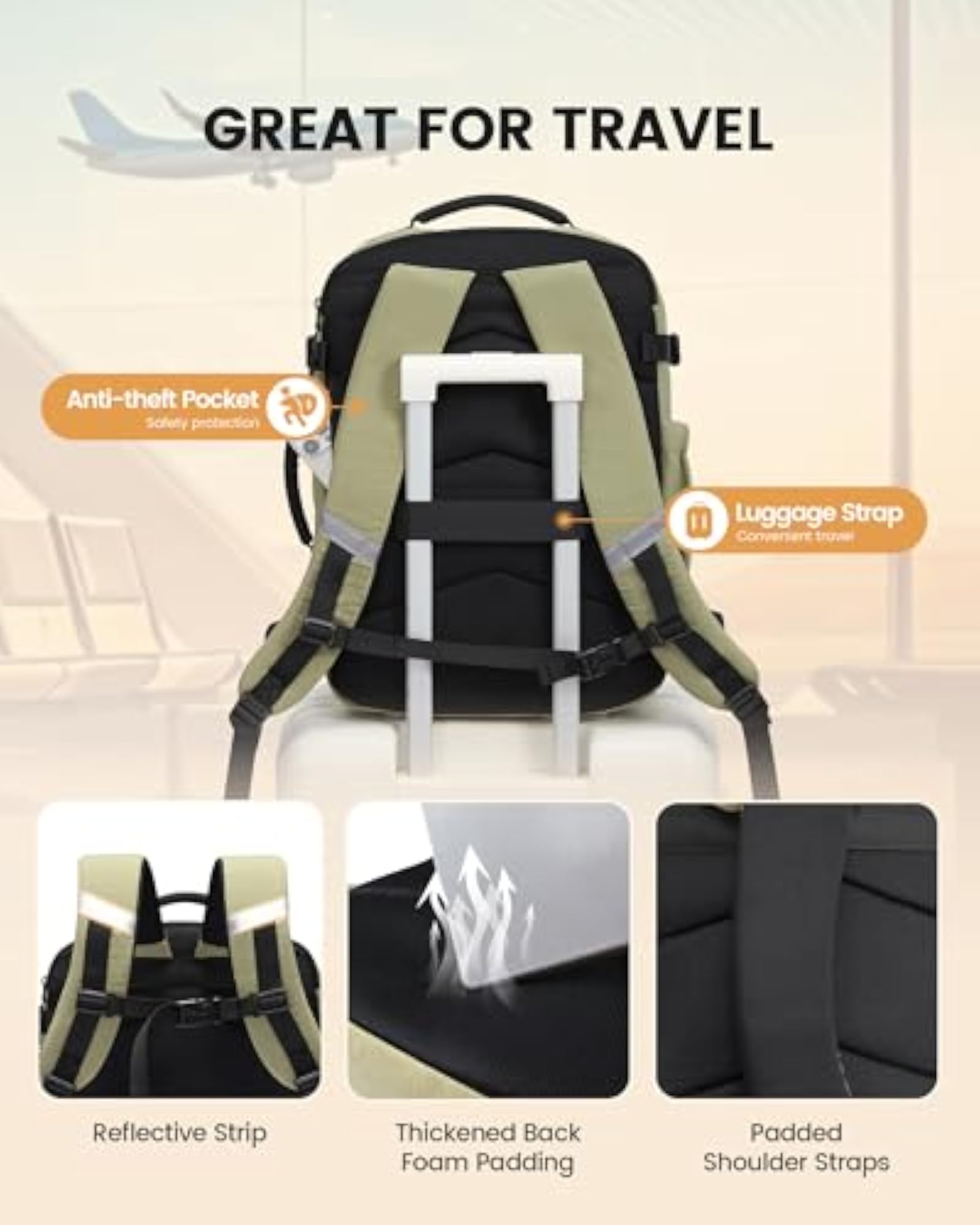 Travel Carry On Backpack, Lightweight and Versatile