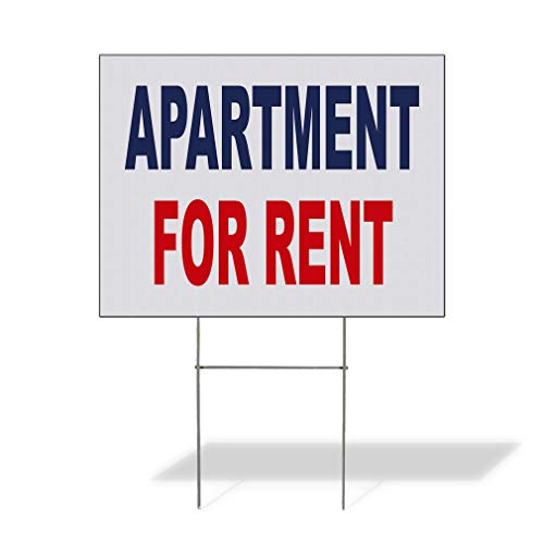 Fastasticdeals Weatherproof Yard Sign Apartment for Rent Blue Red B Lawn Garden 18x12 Inches 1 Side Print