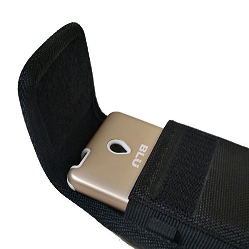 For Zte Zmax Grand Xmax Heavy Duty Black Nylon Pouch Metal Clip Holster 2 Way Belt Loop With Screen Cleaning Cloth Great Fits With Protective Cover Or Naked Phone #TOP1