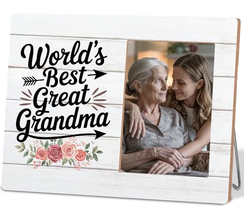 Hkclccf Great Grandma Gifts Worlds Best Great Grandma Picture Photo Frame Great Grandmother Baby Announcement Picture Frames