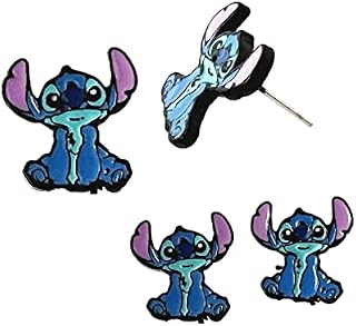 Cartoon Anime Stitch Ohana Earrings Stud Gifts for Boys, Girls, Women and Men