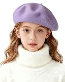 AWAYTR Kids Beret Hats for Girls - Artist French Beret for Toddler Little Girl (Light Purple)