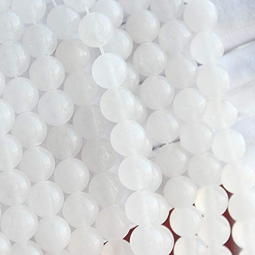 Mjdcb Beads For Energy Bracelets Yoga Bracelet Diy Bracelet Natural Stone Beads White Jade 45 Pieces, 8Mm #TOP1