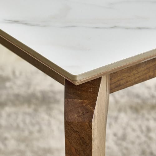 Image of Home Centre | Falcon | Ceramic Top | 4 Seater Tables | White | 1 Year Warranty