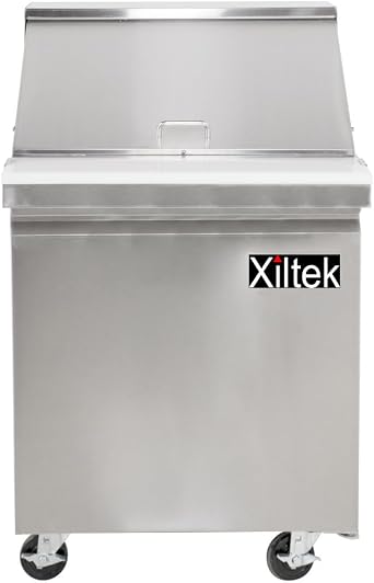 New 27 One Door Mega Top Sandwich Salad Prep Refrigerator with 12 Pans Included