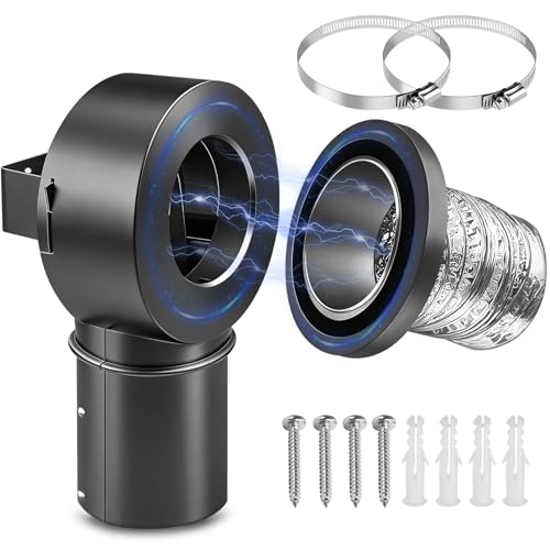 Image of Magnetic Dryer Vent Connector Kit Easy to Clean Quick Connector DV90 Airtight Seal ,Magnetic Dryer Vent Coupling,Includes 4-inch Aluminum Foil Hose and 2 Clamps (Space Gray) | Self-Alignment Design