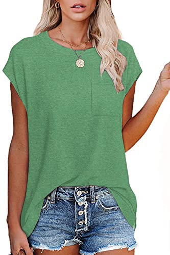Image of CNFUFEN Short /Long Sleeve T Shirts for Women Fashion Casual Summer Lightweight Solid Trendy Tops