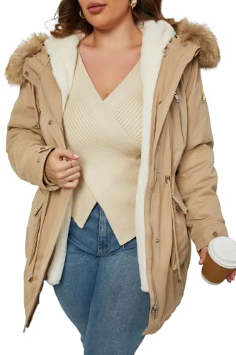 Manteau parka 3 en 1 hiver chaud avec capuche et doublure molleton grande taille