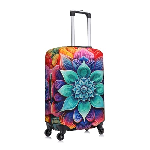 Abstract Mandala Floral Elastic Luggage Cover Suitcase Protector, Anti-Scratch Stretchy Washable Dustproof Travel Suitcase Cover Fits 29"-32" Luggage3