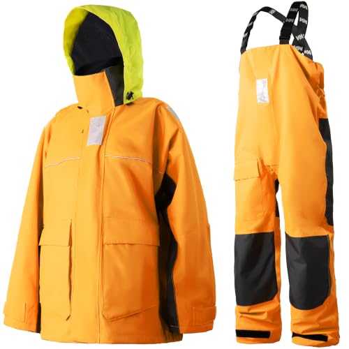 Men's Coastal Sailing Suit Waterproof Jacket and Bib Trousers Set GD M