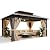 YITAHOME 10x12FT Gazebo Hard-Top Double Roof Canopy Outdoor with Netting and Shaded Curtains, Aluminum Frame Polycarbonate Hardtop Garden Tent for Patio, Backyard, Deck and Lawns, Brown